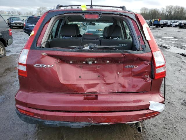 JHLRE4H32AC003399 - 2010 HONDA CR-V LX BURGUNDY photo 6