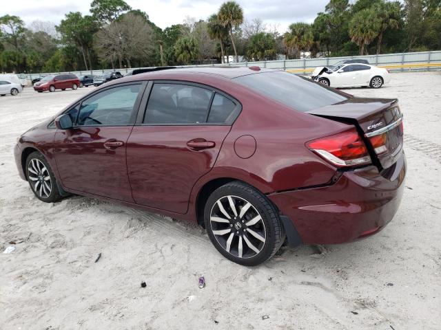 19XFB2F90FE034140 - 2015 HONDA CIVIC EXL BURGUNDY photo 2