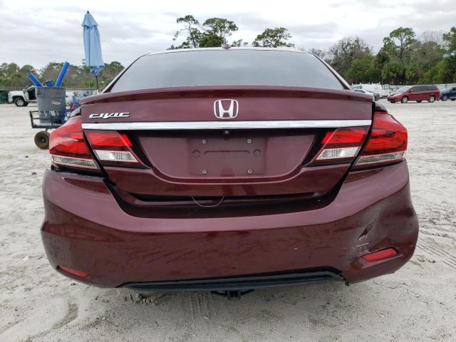 19XFB2F90FE034140 - 2015 HONDA CIVIC EXL BURGUNDY photo 6