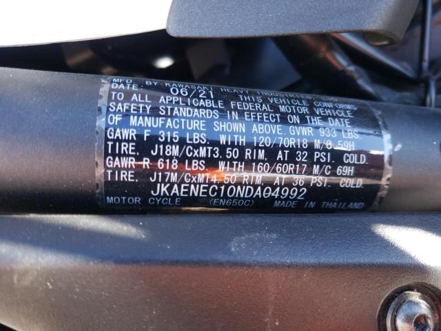 JKAENEC10NDA04992 - 2022 KAWASAKI EN650 C BLACK photo 10