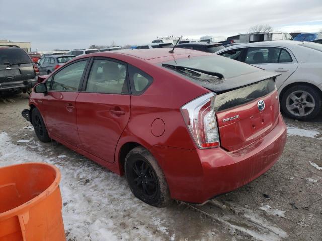 JTDKN3DU4E0383845 - 2014 TOYOTA PRIUS RED photo 2