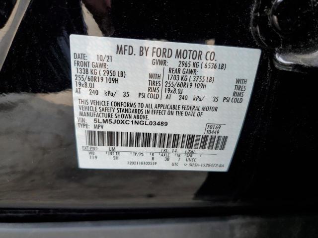 5LM5J0XC1NGL03489 - 2022 LINCOLN AVIATOR 黑色 照片 13