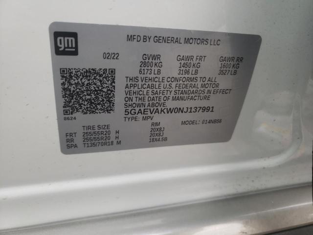 5GAEVAKW0NJ137991 - 2022 BUICK ENCLAVE ESSENCE أبيض صورة 14