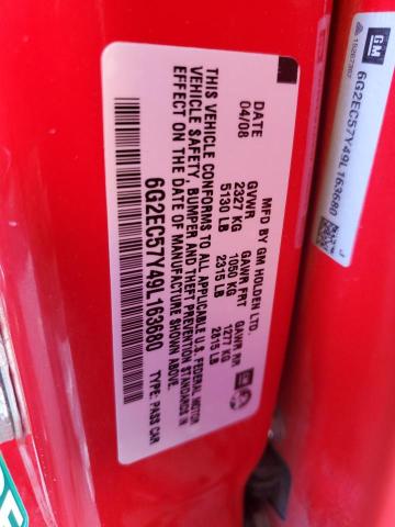 6G2EC57Y49L163680 - 2009 PONTIAC G8 GT RED photo 12