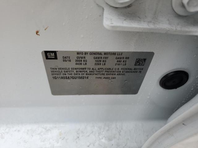 1G11A5SA7GU156214 - 2016 CHEVROLET MALIBU LIM LS თეთრი ფოტო 12