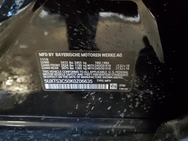 5UXTS3C50K0Z06635 - 2019 BMW X3 XDRIVEM BLACK photo 12