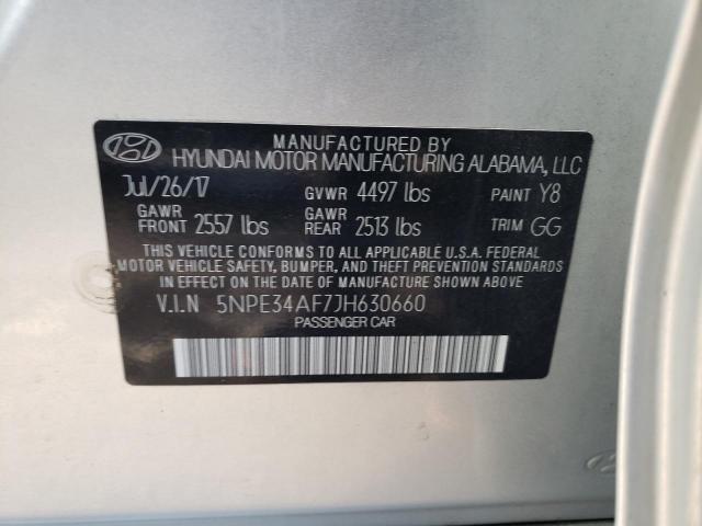 5NPE34AF7JH630660 - 2018 HYUNDAI SONATA SPORT SILVER photo 12