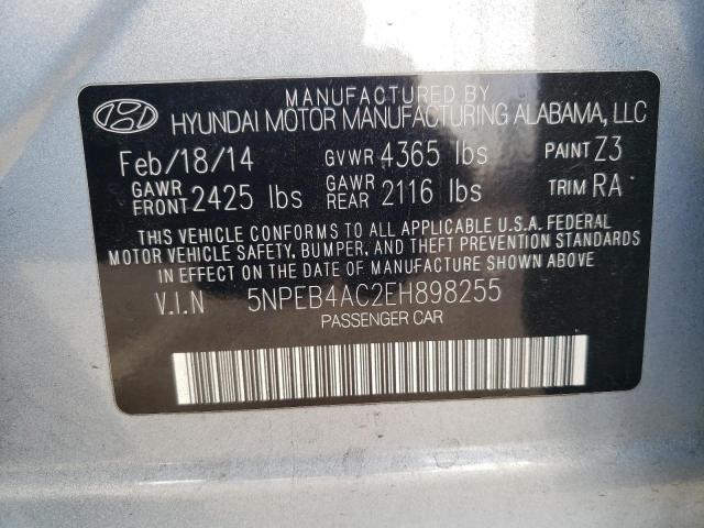 5NPEB4AC2EH898255 - 2014 HYUNDAI SONATA GLS BLUE photo 13