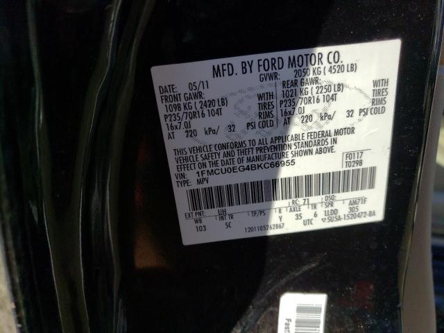 1FMCU0EG4BKC66955 - 2011 FORD ESCAPE LIMITED BLACK photo 13