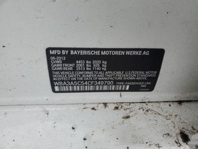 WBA3A5C54CF349790 - 2012 BMW 328 I WHITE photo 12