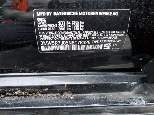 3MW5R7J05N8C78325 - 2022 BMW 330XI BLACK photo 12