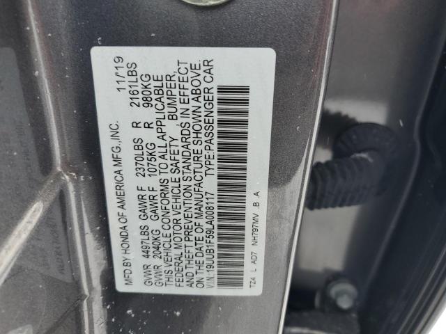 19UUB1F59LA008117 - 2020 ACURA TLX TECHNOLOGY GRAY photo 12