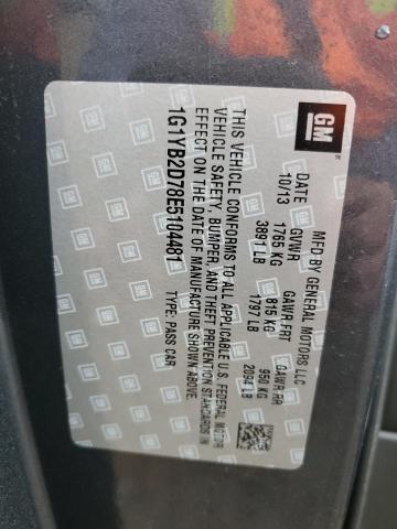 1G1YB2D78E5104481 - 2014 CHEVROLET CORVETTE STINGRAY 1LT GRAY photo 12