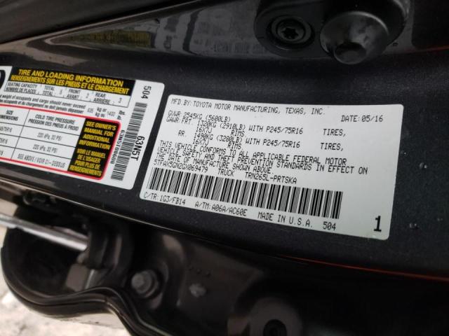 5TFAX5GN2GX069479 - 2016 TOYOTA TACOMA DOUBLE CAB 灰色 照片 12