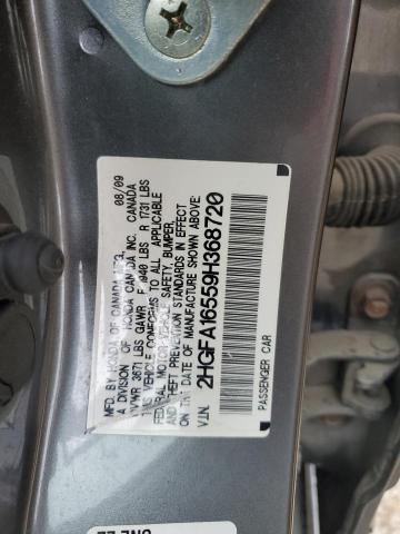 2HGFA16559H368720 - 2009 HONDA CIVIC LX GRAY photo 12