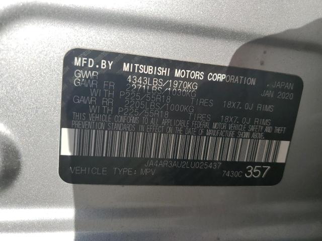 JA4AR3AU2LU025437 - 2020 MITSUBISHI OUTLANDER ES SILVER photo 13