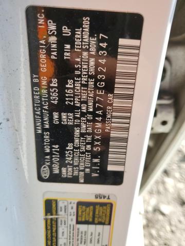 5XXGM4A77EG324347 - 2014 KIA OPTIMA LX WHITE photo 12