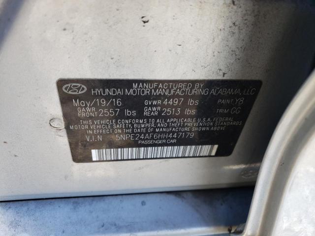 5NPE24AF6HH447179 - 2017 HYUNDAI SONATA SE SILVER photo 12