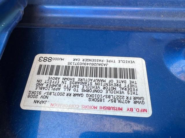 JA3AU26U49U037135 - 2009 MITSUBISHI LANCER ES/ES SPORT BLUE photo 10