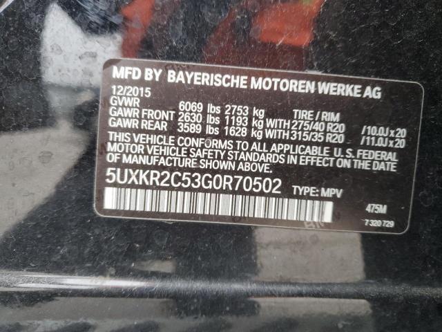 5UXKR2C53G0R70502 - 2016 BMW X5 SDRIVE35I BLACK photo 14