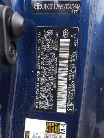 JTKDE177650043446 - 2005 TOYOTA SCION TC 蓝色 照片 13