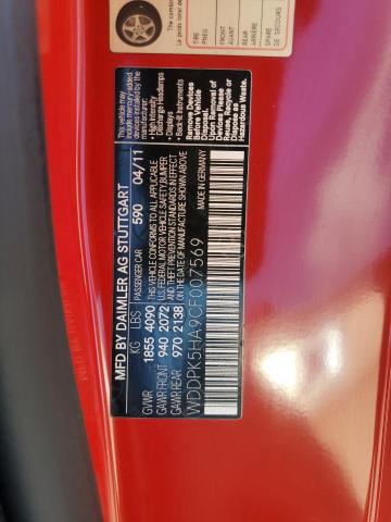 WDDPK5HA9CF007569 - 2012 MERCEDES-BENZ SLK 350 RED photo 12