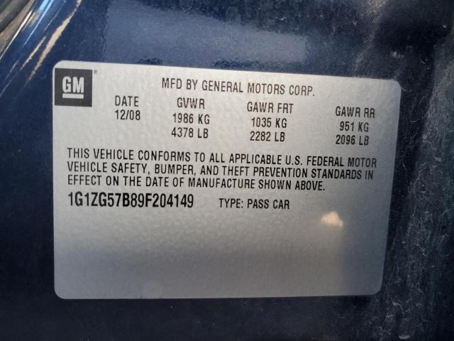 1G1ZG57B89F204149 - 2009 CHEVROLET MALIBU LS 蓝色 照片 12