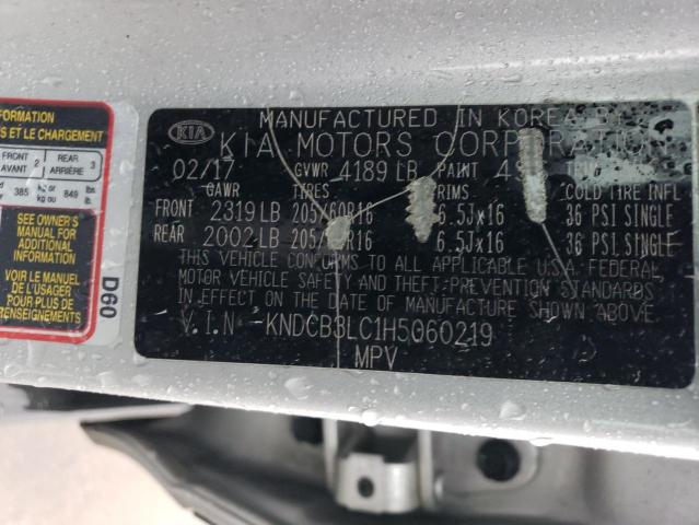 KNDCB3LC1H5060219 - 2017 KIA NIRO FE SILVER photo 13