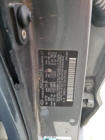 5NMSH73E59H281498 - 2009 HYUNDAI SANTA FE SE GRAY photo 12