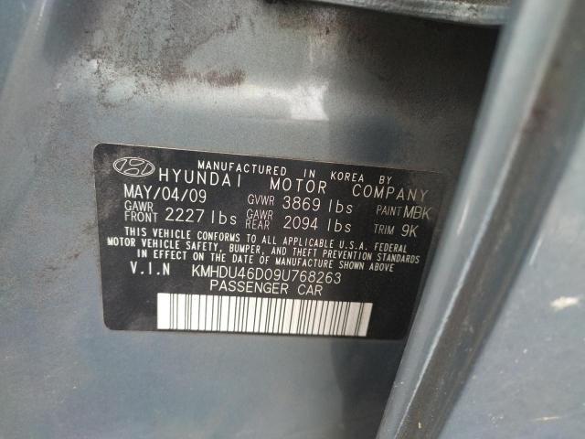 KMHDU46D09U768263 - 2009 HYUNDAI ELANTRA GLS GREEN photo 13