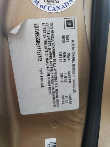 2G4WB55K611137103 - 2001 BUICK REGAL LS 金色 照片 12