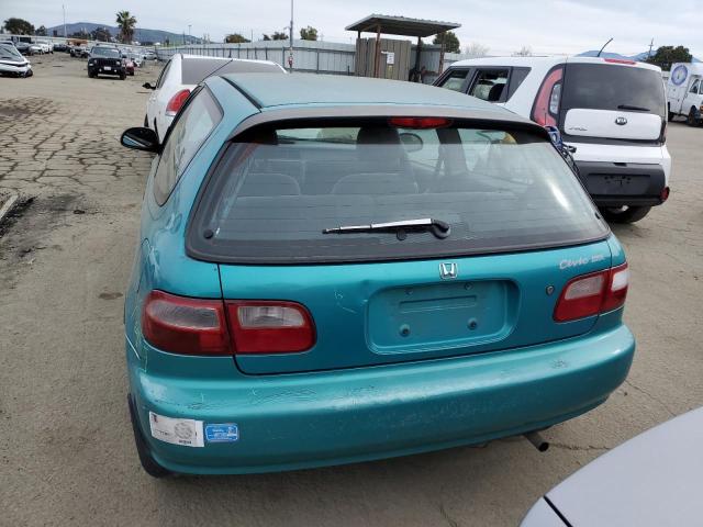 2HGEH2466PH535768 - 1993 HONDA CIVIC DX TURQUOISE photo 6