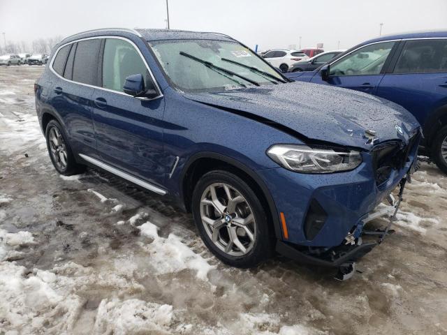 5UX53DP07N9N05061 - 2022 BMW X3 XDRIVE30I BLUE photo 4