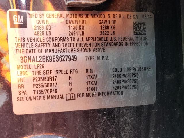 3GNAL2EK9ES627949 - 2014 CHEVROLET CAPTIVA LS 蓝色 照片 13