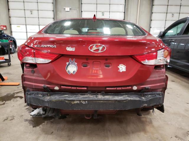 5NPDH4AE1DH251520 - 2013 HYUNDAI ELANTRA GL RED photo 6