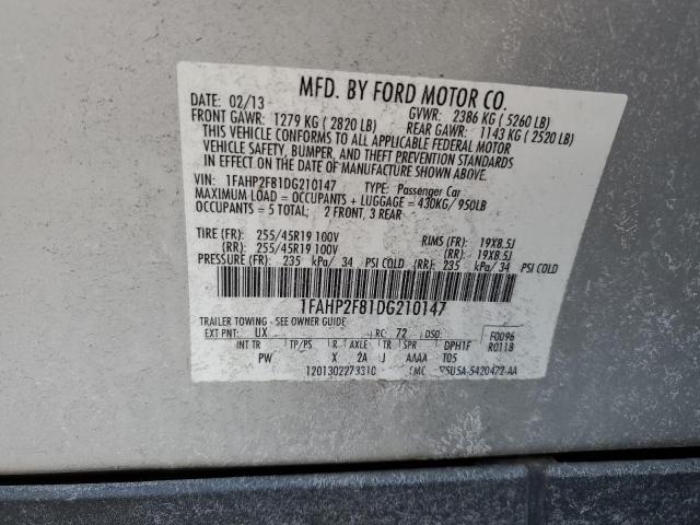 1FAHP2F81DG210147 - 2013 FORD TAURUS LIMITED SILVER photo 12