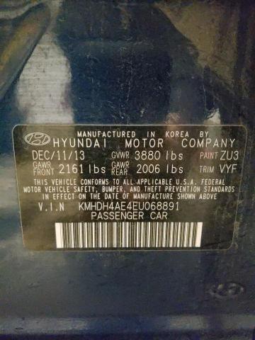 KMHDH4AE4EU068891 - 2014 HYUNDAI ELANTRA SE BLUE photo 12