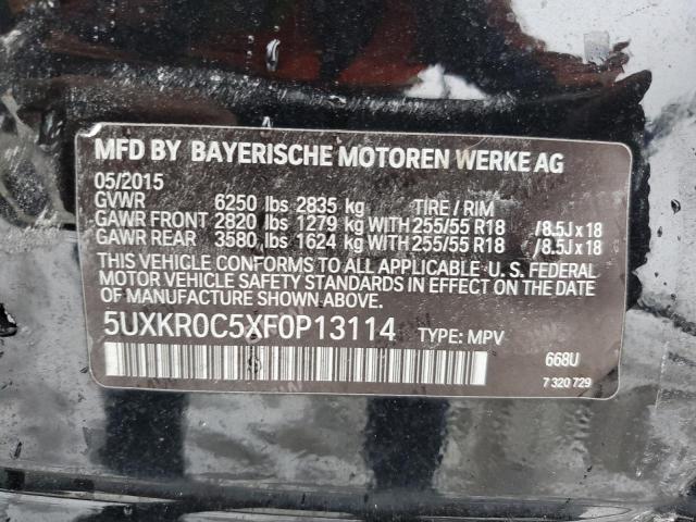 5UXKR0C5XF0P13114 - 2015 BMW X5 XDRIVE35I BLACK photo 12