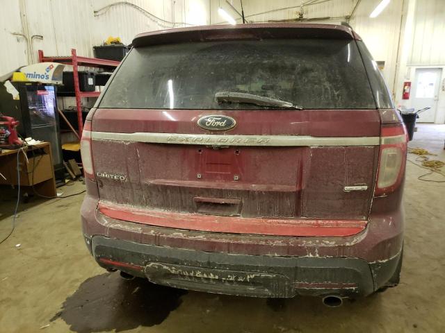 1FM5K8F85DGA22662 - 2013 FORD EXPLORER LIMITED RED photo 6