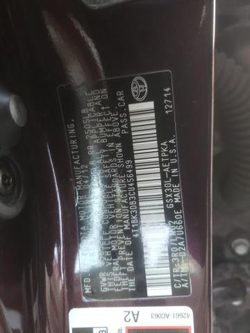 4T1BK3DB3CU456499 - 2012 TOYOTA AVALON BASE 栗色 照片 12