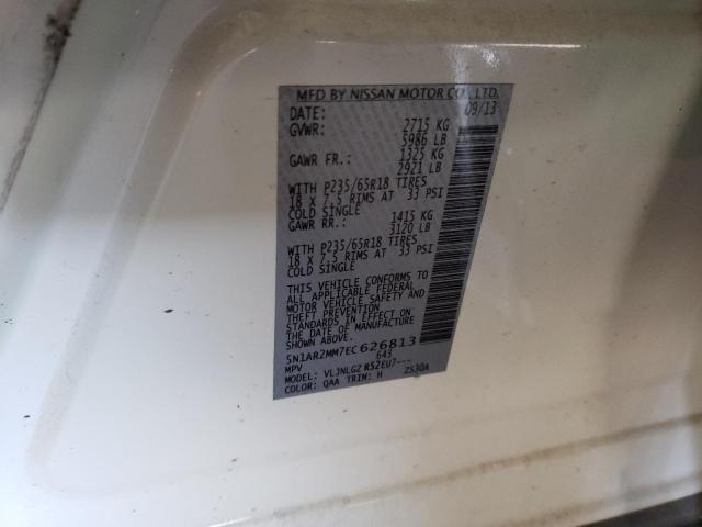 5N1AR2MM7EC626813 - 2014 NISSAN PATHFINDER S 白色 照片 13