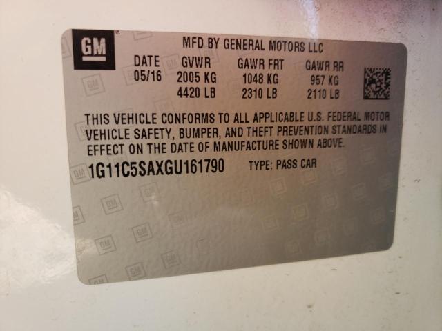 1G11C5SAXGU161790 - 2016 CHEVROLET MALIBU LIM LT 白色 照片 12