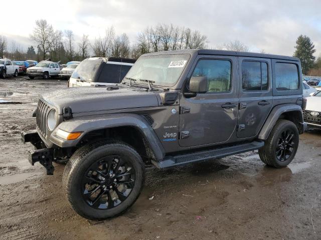 1C4JJXP65MW727934 - 2021 JEEP WRANGLER U SAHARA 4XE GRAY photo 1