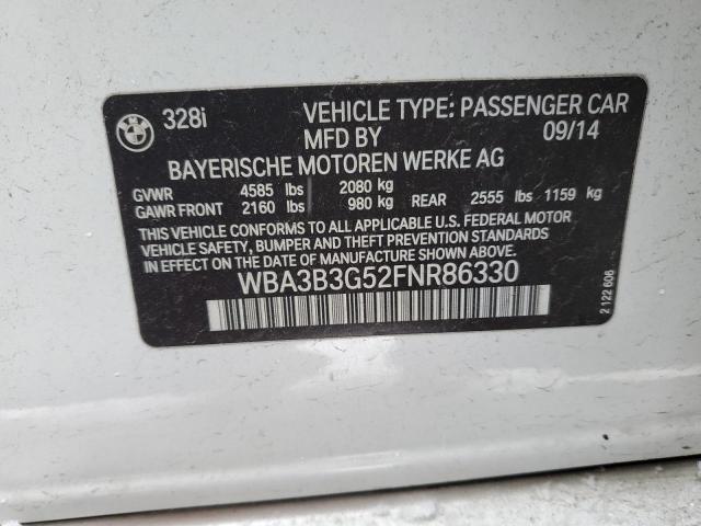 WBA3B3G52FNR86330 - 2015 BMW 328 XI WHITE photo 12