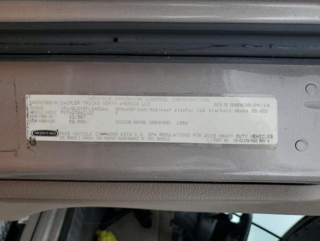1FUJGLDV5FLGH5266 - 2015 FREIGHTLINER CASCADIA 1 GRAY photo 10