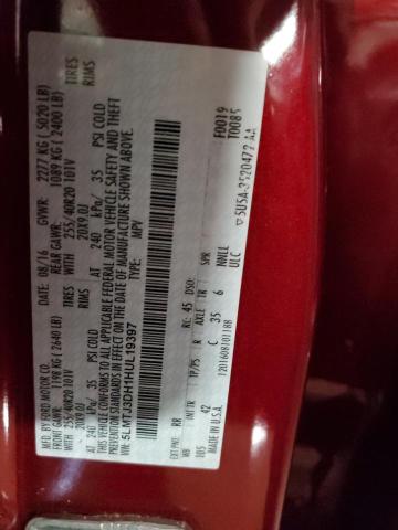 5LMTJ3DH1HUL19397 - 2017 LINCOLN MKC RESERVE Rojo foto 13