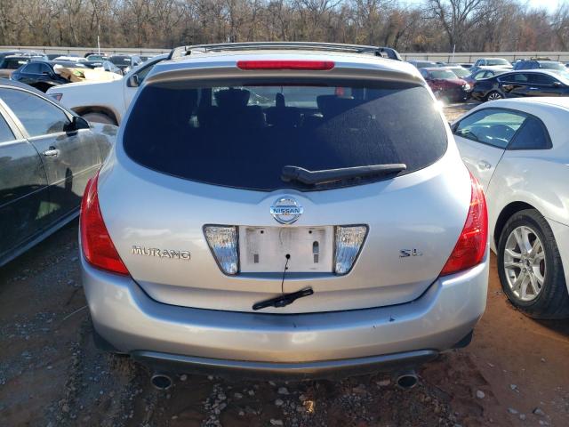 JN8AZ08T74W222650 - 2004 NISSAN MURANO SL SILVER photo 6