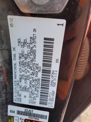 5TFUY5F10CX252981 - 2012 TOYOTA TUNDRA DOUBLE CAB SR5 BLACK photo 13