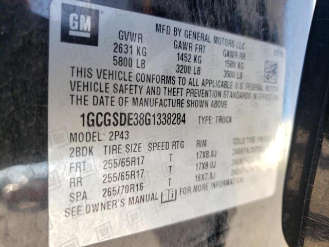 1GCGSDE38G1338284 - 2016 CHEVROLET COLORADO Z71 BLACK photo 13