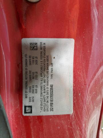 2G1FB1E37E9322640 - 2014 CHEVROLET CAMARO LT RED photo 12